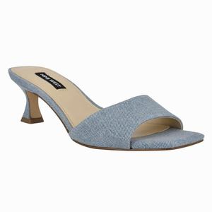 Nine West Indra Heeled Slides - Blue - Ireland (SL7562834)